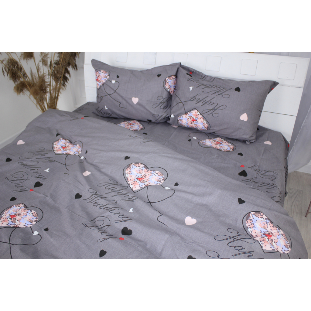 Постільна білизна MirSon Сатин 22-1277 Happy day Сімейна 160x220 (2200003575866) - зображення 3