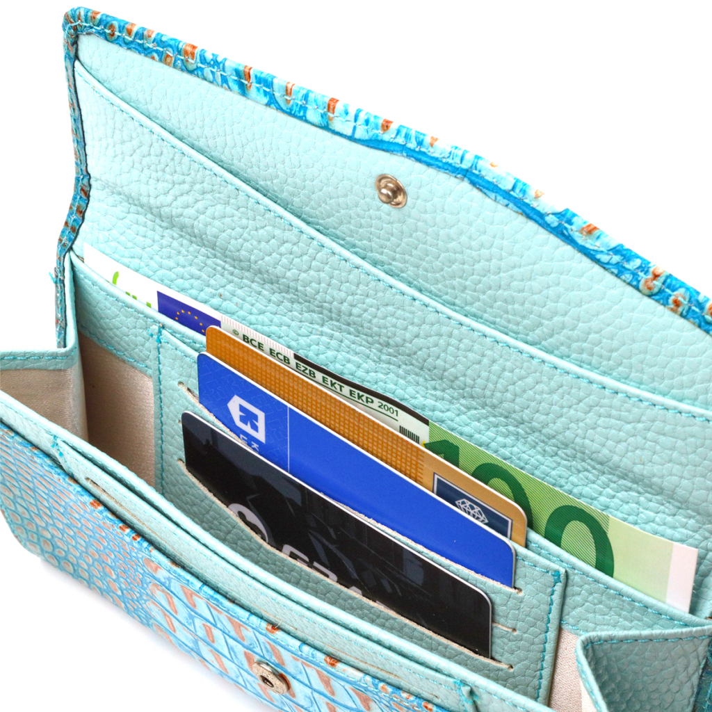 Портмоне Canpellini З натуральної шкіри Блакитне (21703) - зображення 6