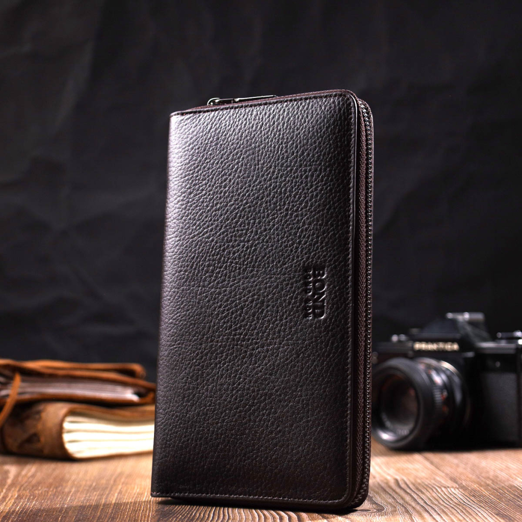 Гаманець Bond Accessories З одним відділенням з натуральної шкіри Коричнева (22032) - зображення 7