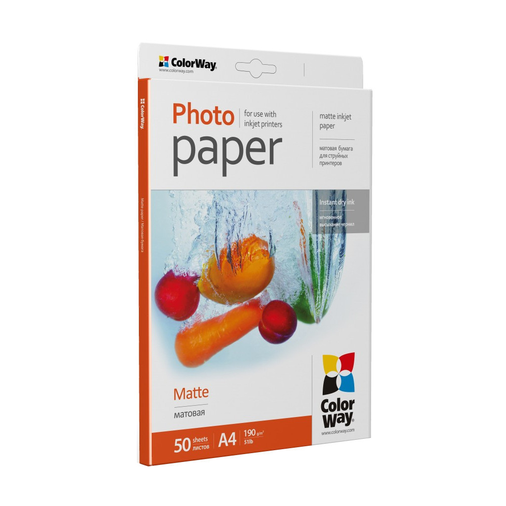 Фотопапір ColorWay A4 190г Matte 50ст. (PM190050A4) - зображення 2