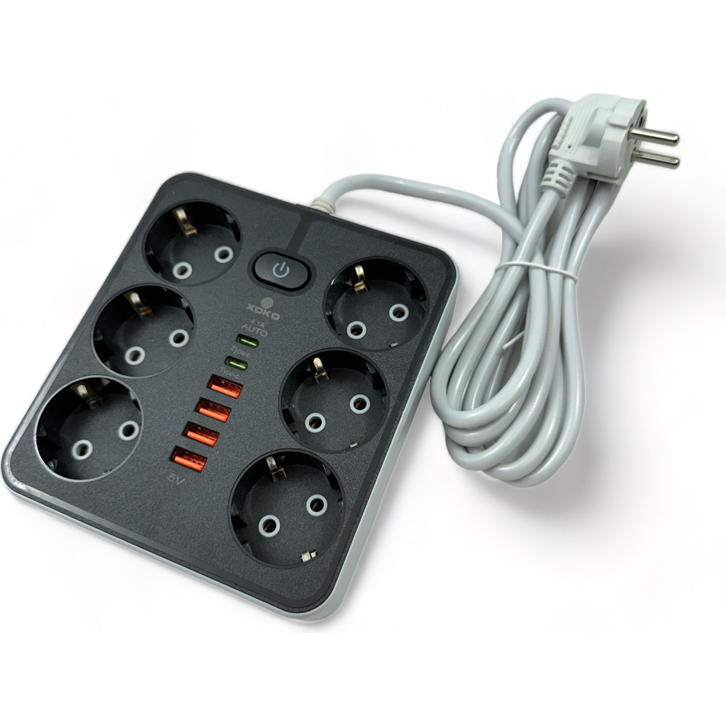 Мережевий фільтр живлення XoKo XK-SP-6-4-2-BK - зображення 1