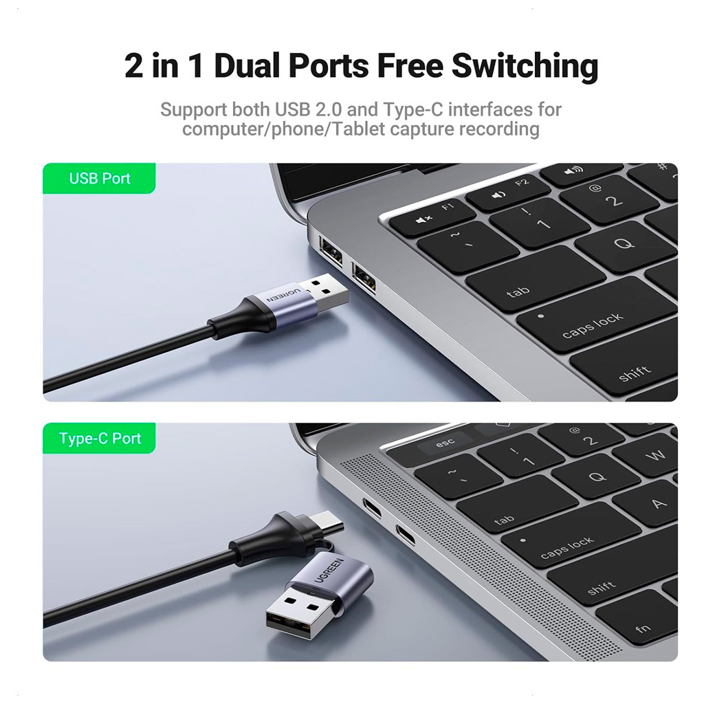 Перехідник USB/USB-C to HDMI 4K/60Hz Ugreen (40189) - зображення 3