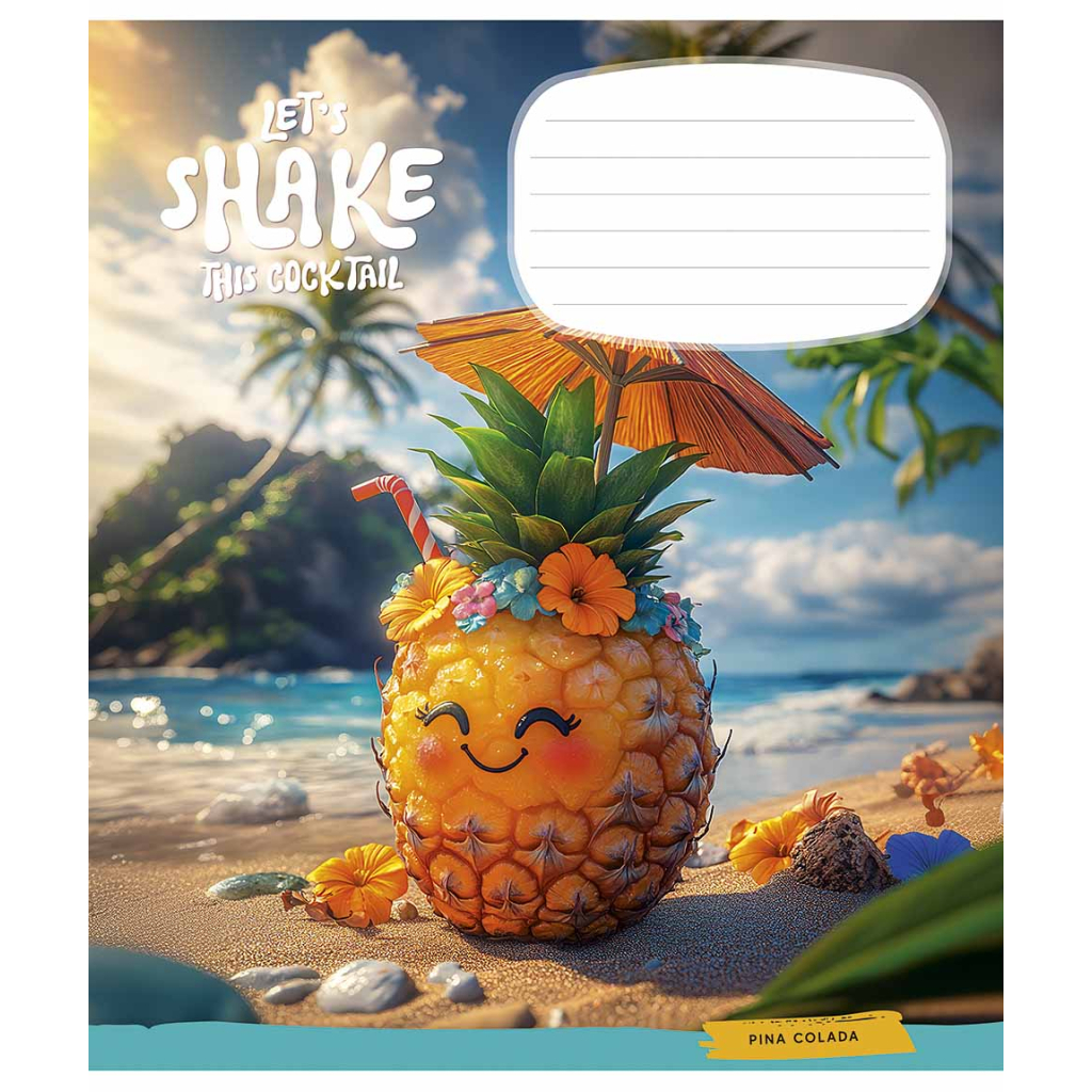 Зошит Школярик Exotic drinks 12 аркушів коса лінія (012-3541C) - зображення 1