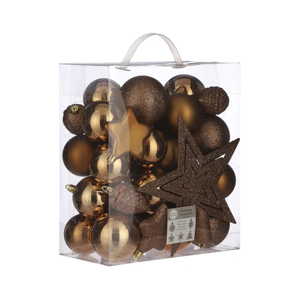 Ялинкова іграшка House Of Seasons Пластик 40 шт D8 D7 D6 Кульки і прикраси мідні (8718861796636) - зображення 2