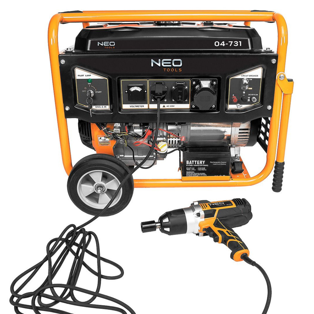 Генератор Neo Tools 230V, 1 фаза, 6/6.5kW, електростарт, AVR (04-731) - зображення 5