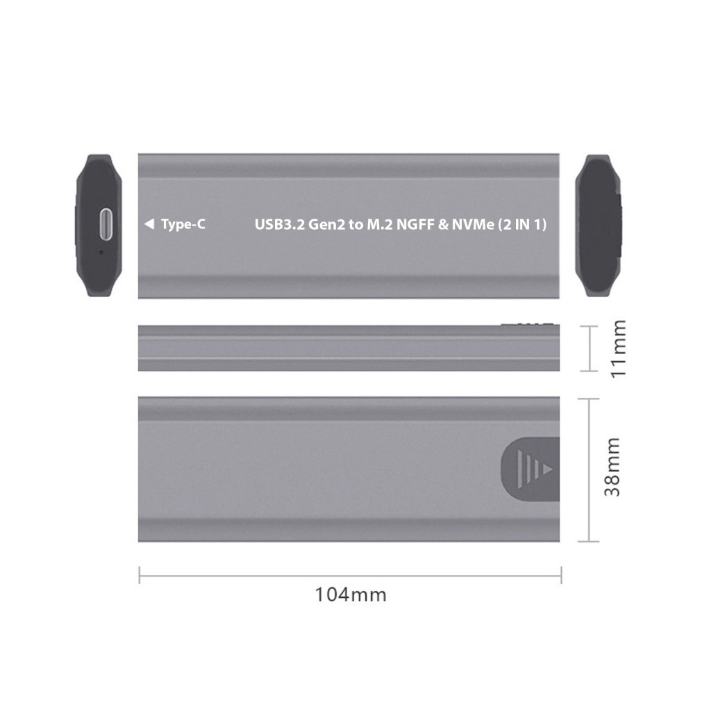Кишеня зовнішня Dynamode M.2 SSD NVMe/SATA combo USB3.2 GEN2 USB-C (DM-CAD-SSD05) - зображення 5
