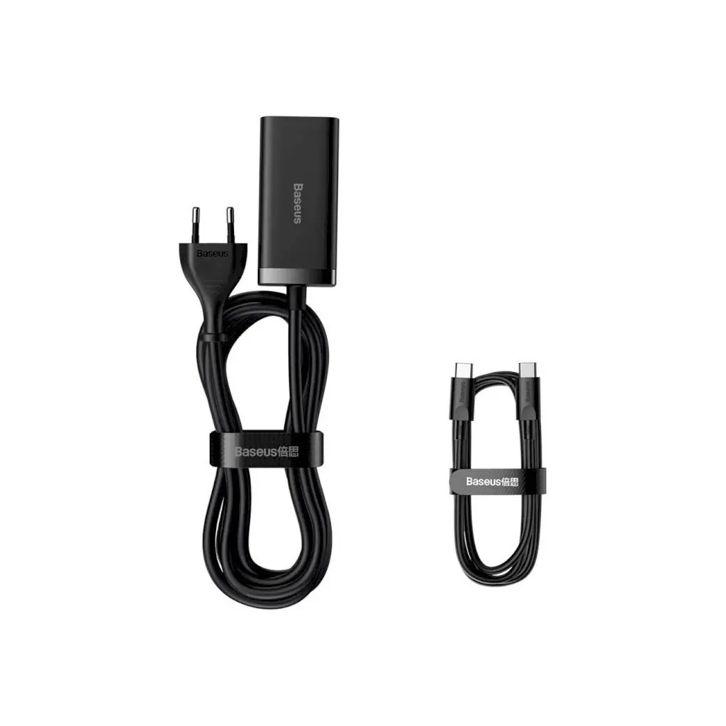 Зарядний пристрій Baseus 2xUSB-C 100W + 2xUSB GaN black (CCGP000101) - зображення 7