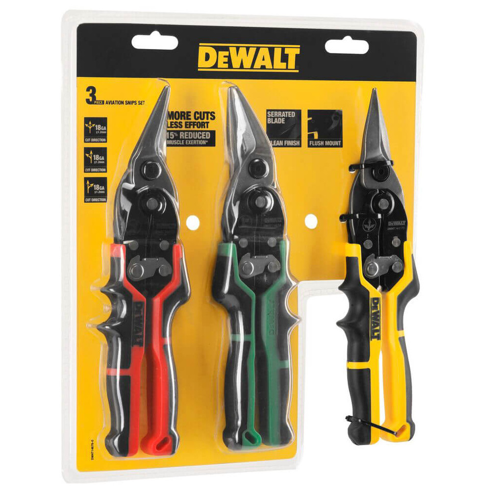 Ножиці по металу DeWALT ERGO Aviation, 3 шт, L250 мм. (DWHT14676-0) - зображення 4