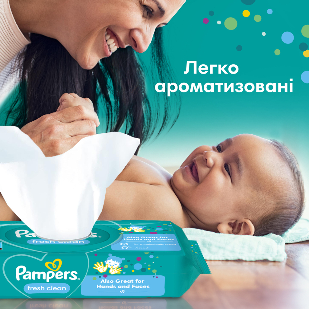 Дитячі вологі серветки Pampers Fresh Clean 4х52 шт (8001841077949) - изображение 7