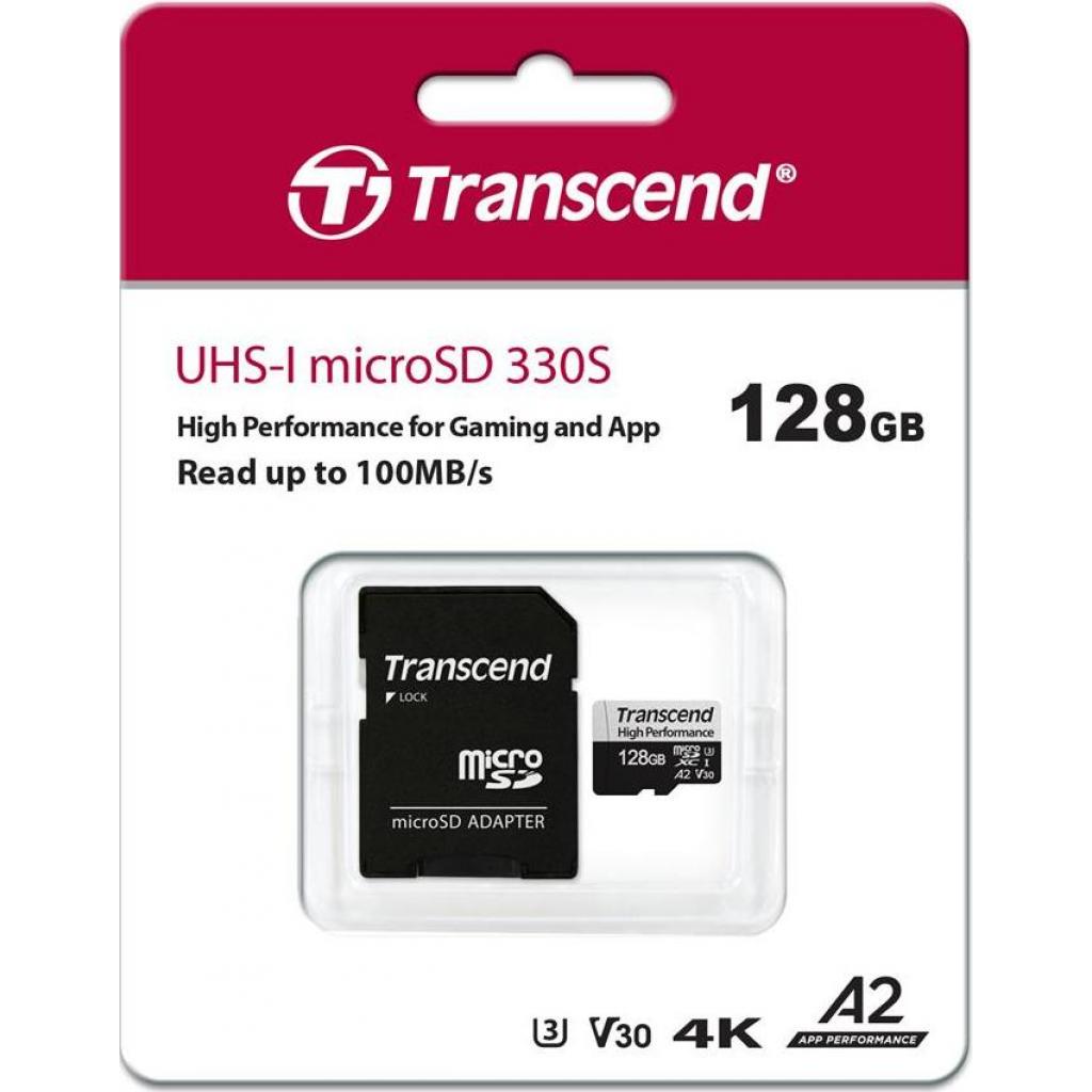 Карта пам'яті Transcend 128GB microSDXC class 10 UHS-I U3 A2 (TS128GUSD330S) - зображення 3