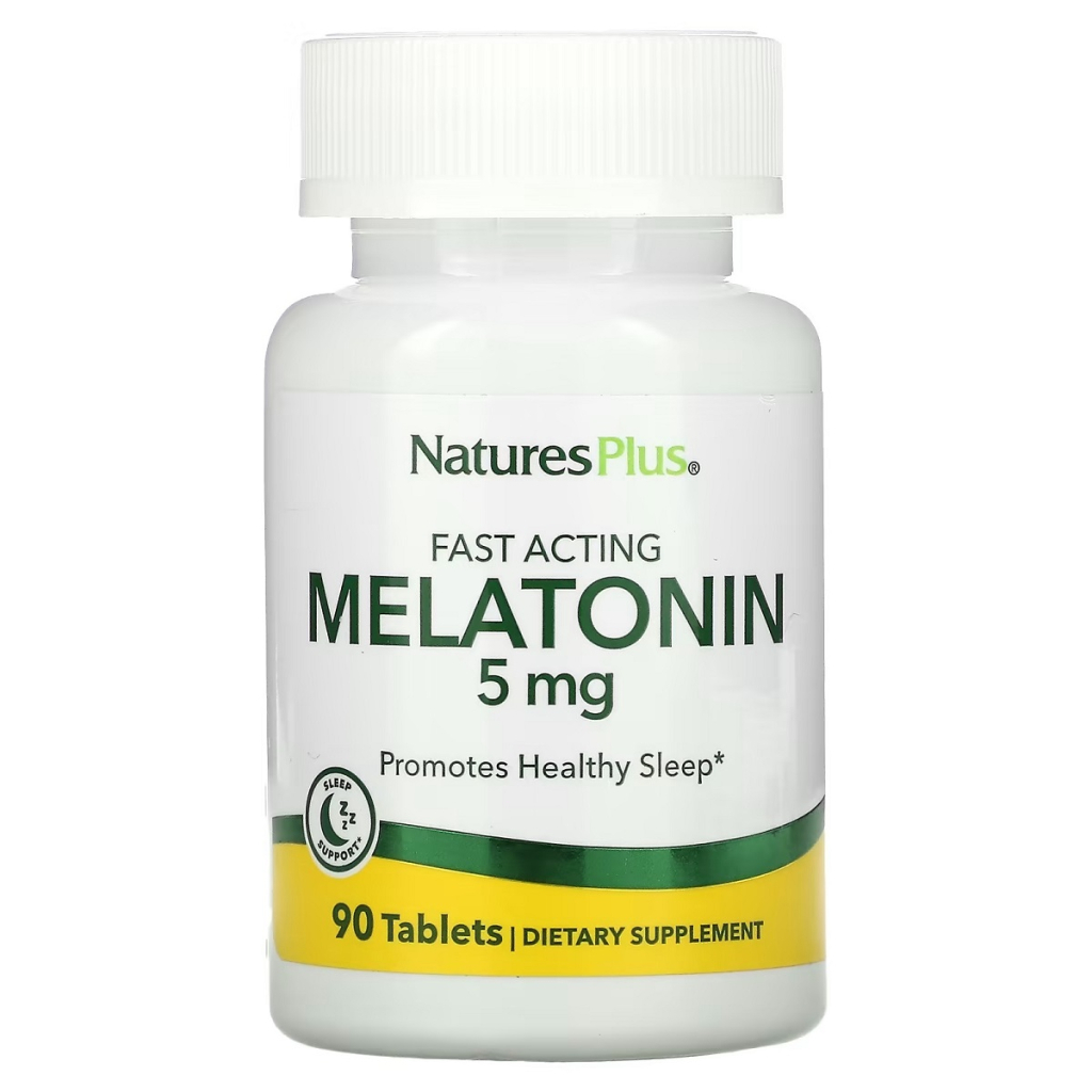 Амінокислота Natures Plus Мелатонін Швидкодіючий, 5 мг, Fast Acting Melatonin, 90 таблеток (NAP-47626) - зображення 1
