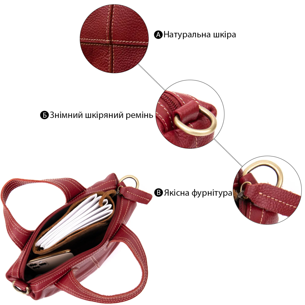 Сумка Vintage Червона (20405) - зображення 5