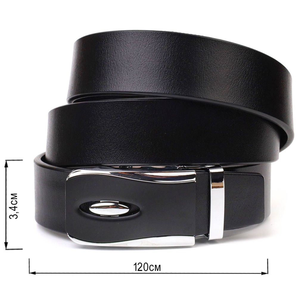 Ремінь Vintage З пряжкою автомат з натуральної шкіри Чорний (21465) - зображення 3