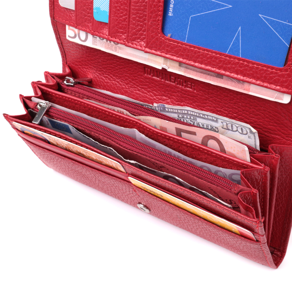 Гаманець ST Leather З натуральної шкіри Червоний (22514) - зображення 6