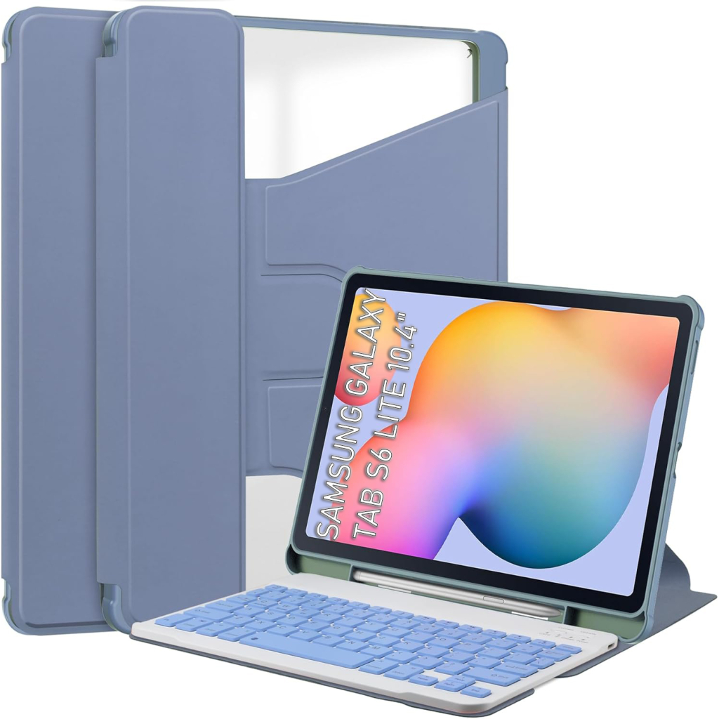 Чохол до планшета BeCover 360° Rotatable + Keyboard Samsung Tab S6 Lite 10.4 P610/P613/P615/P619 Purple (712409) - зображення 1