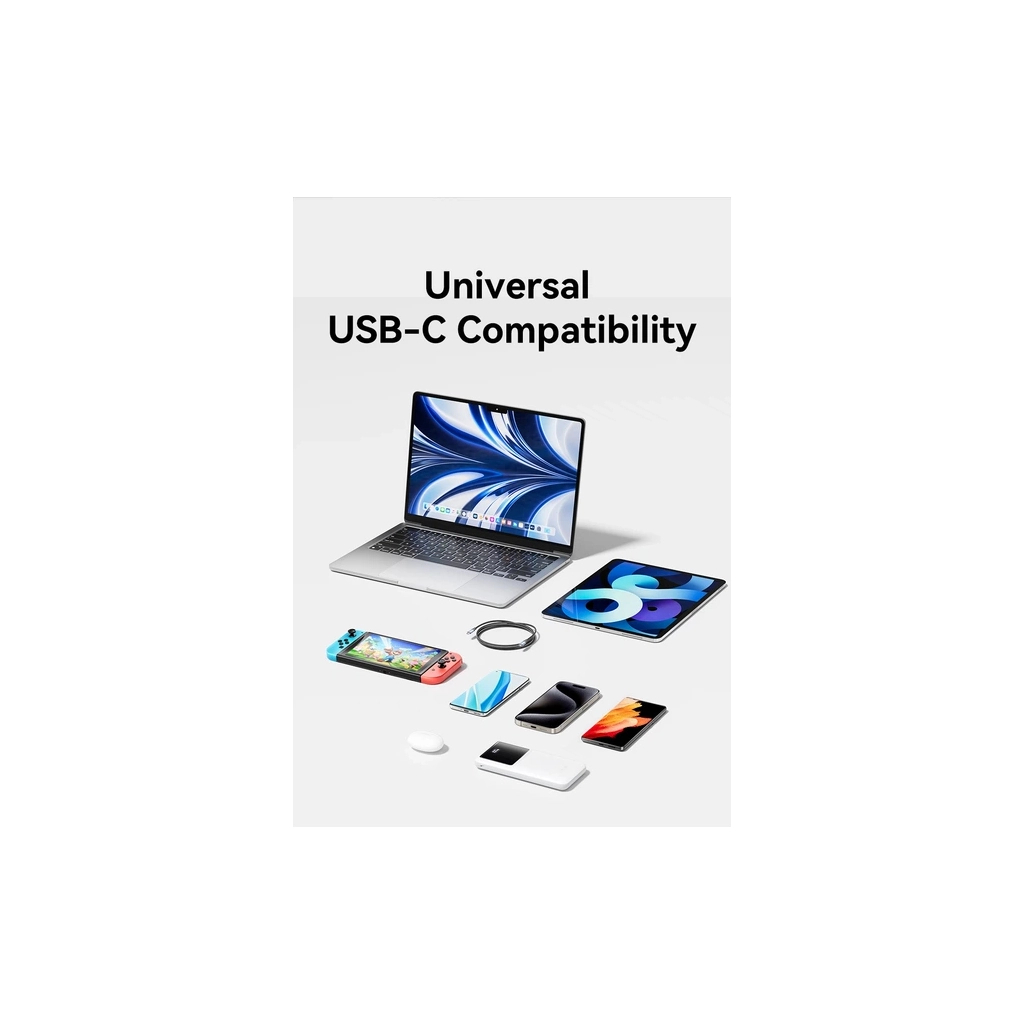 Дата кабель USB-C to USB-C 1.5m 240W aluminum black Vention (TREBG) - изображение 12