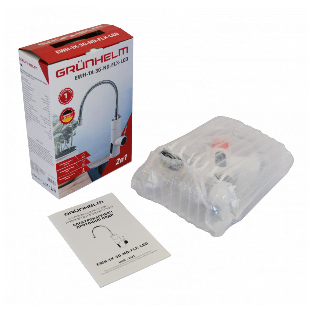 Проточний водонагрівач Grunhelm EWH-1X-3G-ND-FLX-LED - зображення 6