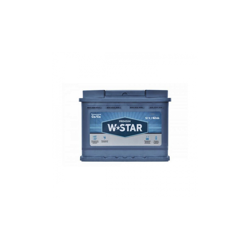Акумулятор автомобільний W STAR Premium 62Ah (+/-) (562 71 02) - зображення 1