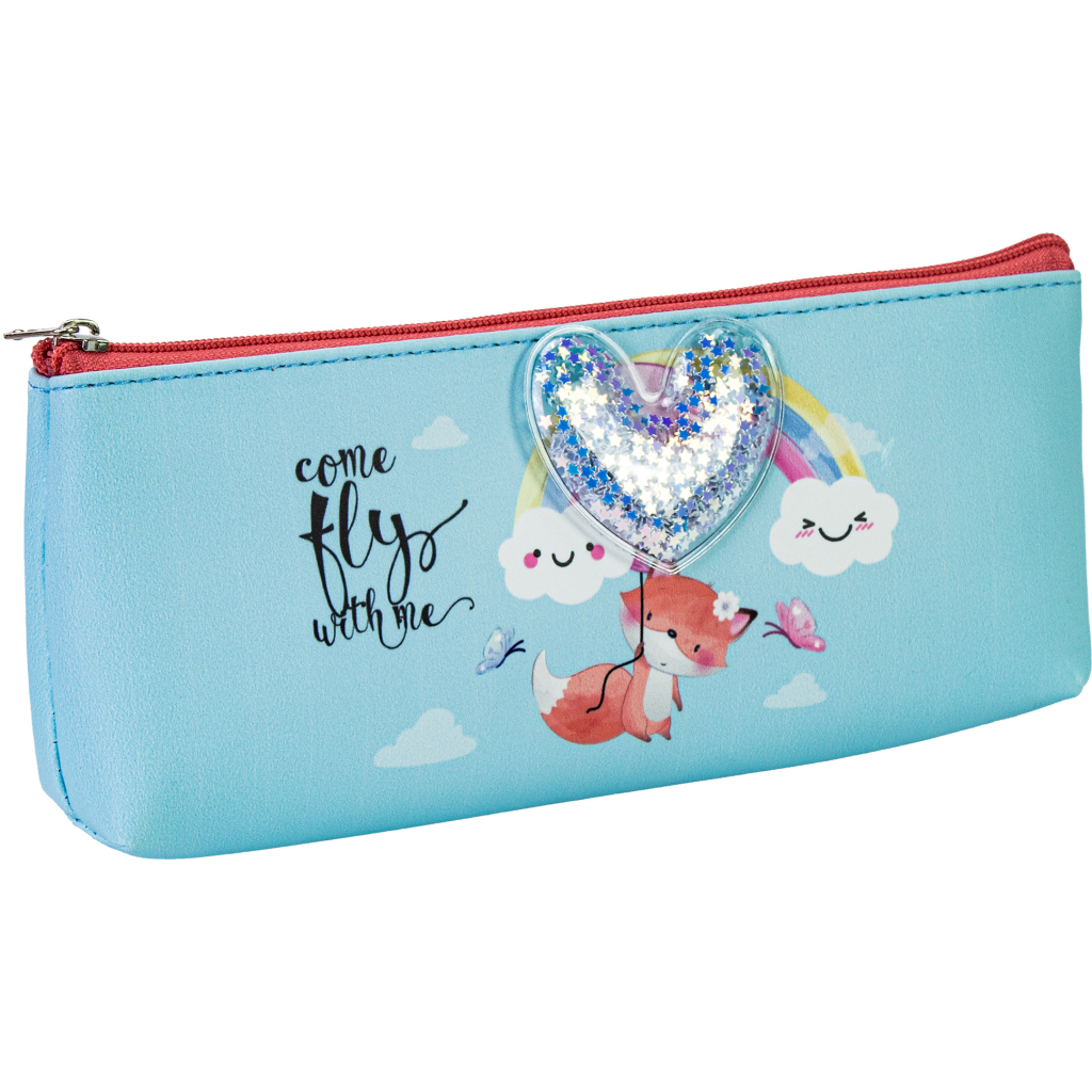 Пенал Cool For School з конфеті 1 відділення блакитний (CF87023) - зображення 1