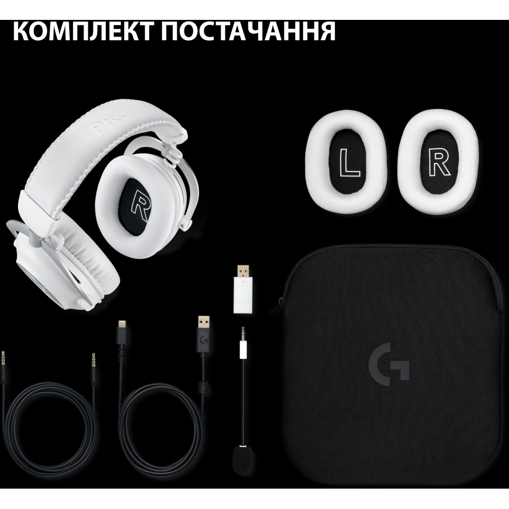 Навушники Logitech G Pro X 2 Lightspeed Wireless White (981-001269) - зображення 10