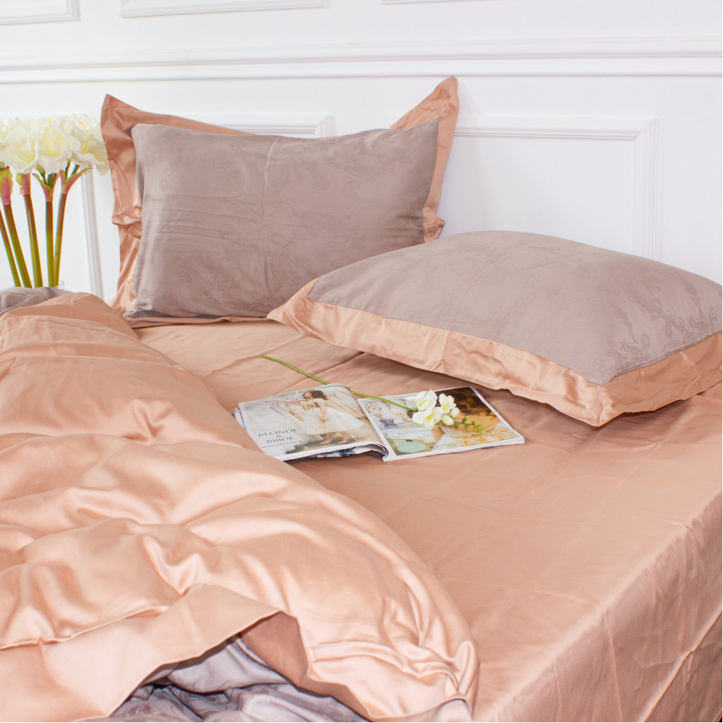 Постільна білизна MirSon Satin Жаккард Golden wheat 143х210х2 (2200005395547) - зображення 7