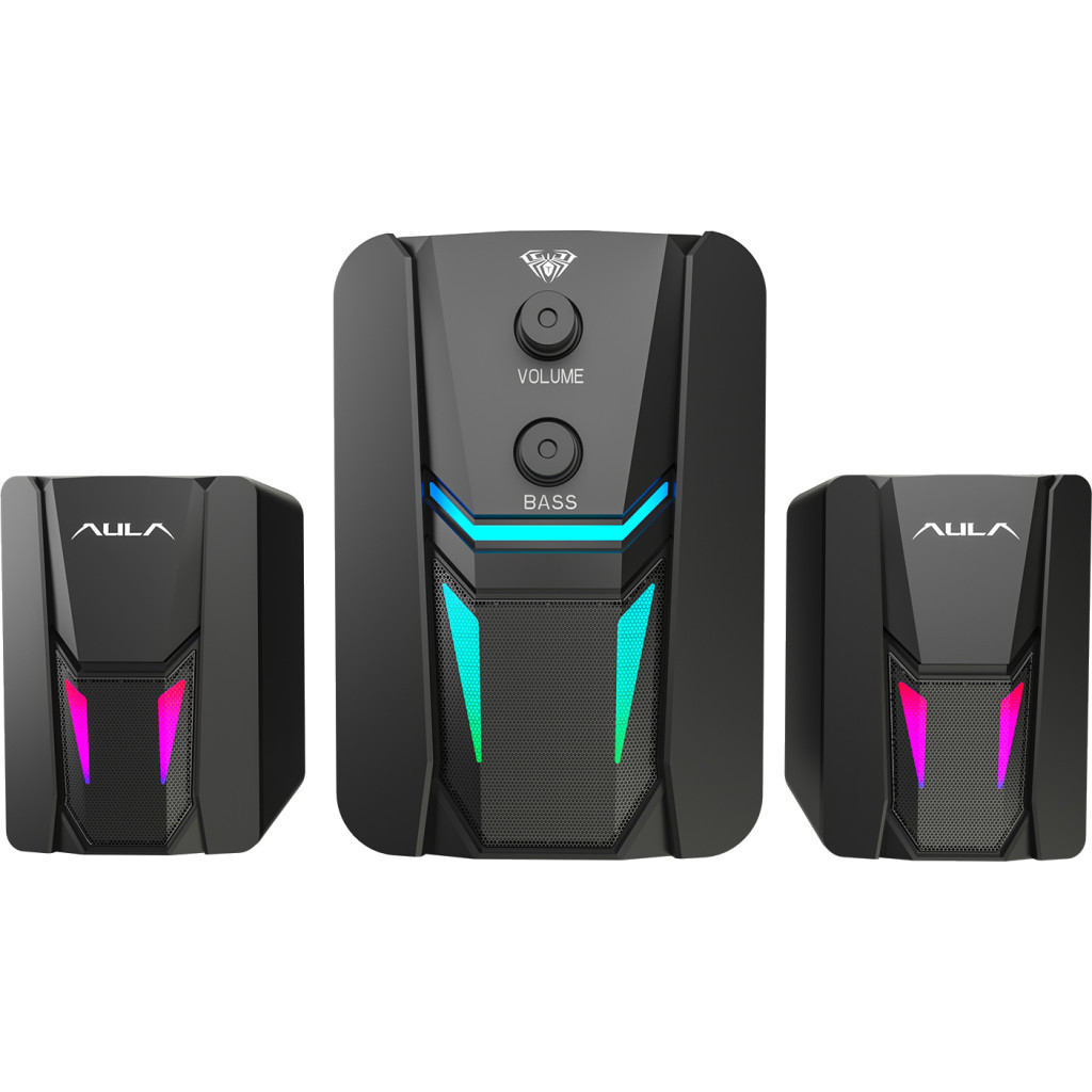 Акустична система Aula N-189 2.1 Led USB Black (6948391265070) - зображення 1