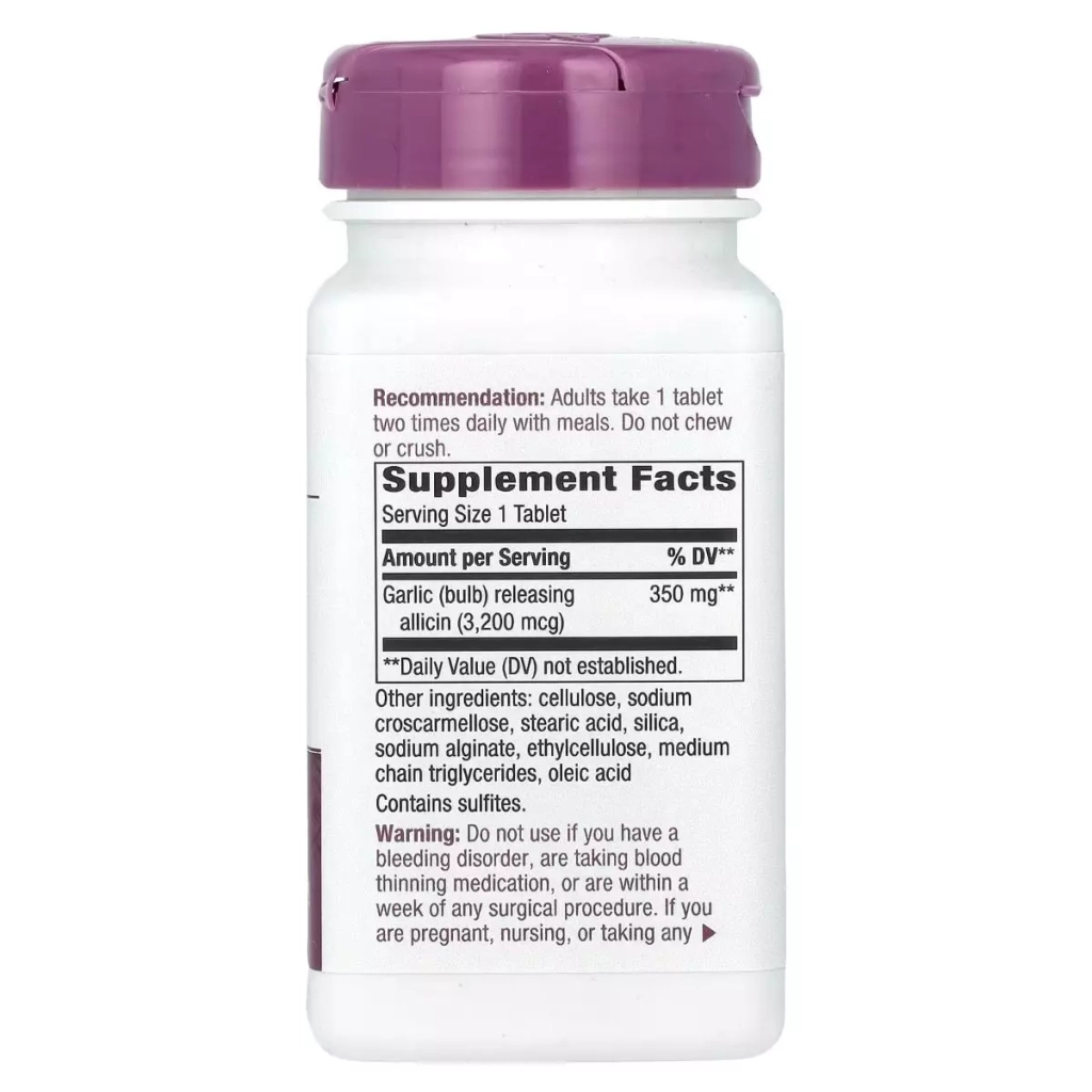 Вітамінно-мінеральний комплекс Nature's Way Часник-кардіо, 350 мг, Garlicin Cardio, 90 таблеток (NWY-06793) - зображення 2