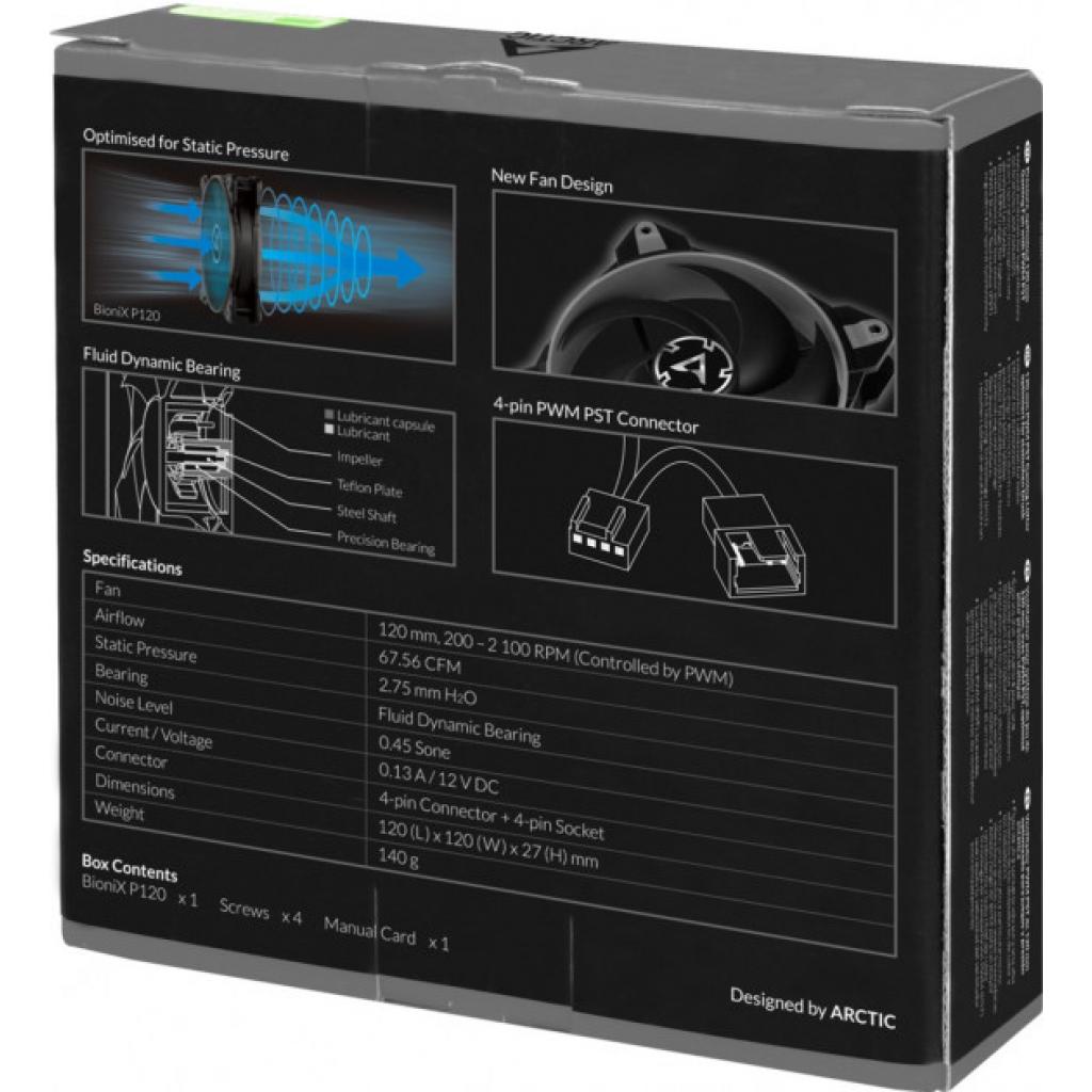 Кулер до корпусу Arctic BioniX P120 Grey (ACFAN00168A) - зображення 7