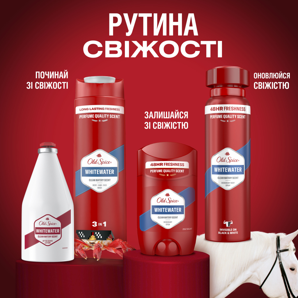 Набір косметики Old Spice Твердий дезодорант Deep Sea + Гель для душу 3-в-1 Deep Sea + Лосьйон після гоління Captain (8700216131421) - picture 7