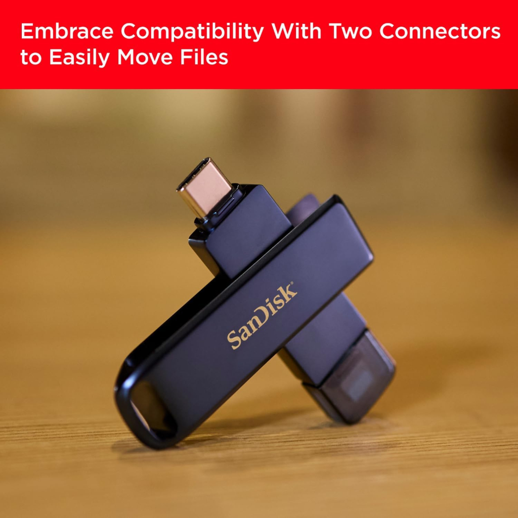 USB флеш накопичувач SanDisk 128GB Phone Drive for iPhone Metallic Sky Lightning/Type-C U (SDIXD0N-128G-GN6NE) - зображення 6