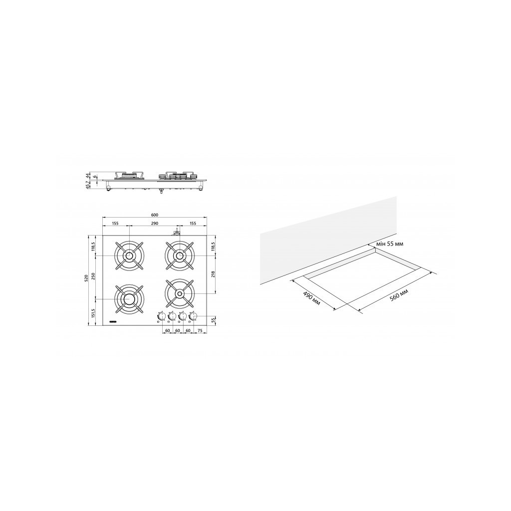 Варочна поверхня Eleyus ASTRA 60 BL CF - изображение 12