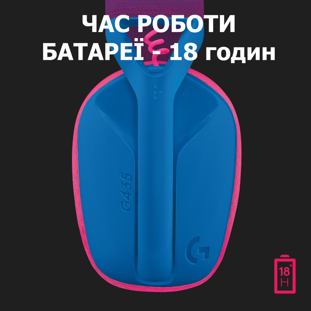 Навушники Logitech G435 Lightspeed Wireless Gaming Headset Blue (981-001062) - зображення 7