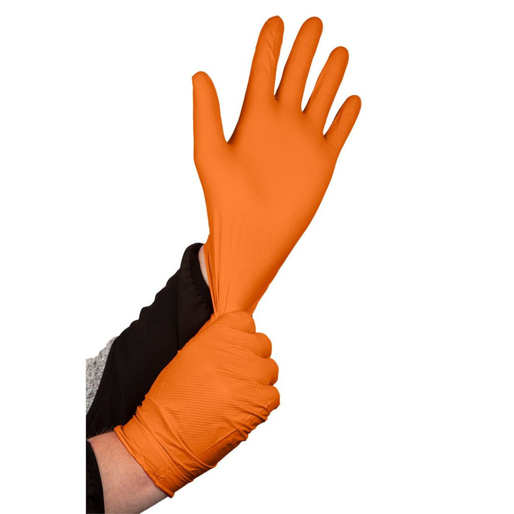 Захисні рукавиці Neo Tools робочі/медичні, перфоровані нітрилові, р.XL, 50шт., помаранчевий (97-690-XL) - изображение 5