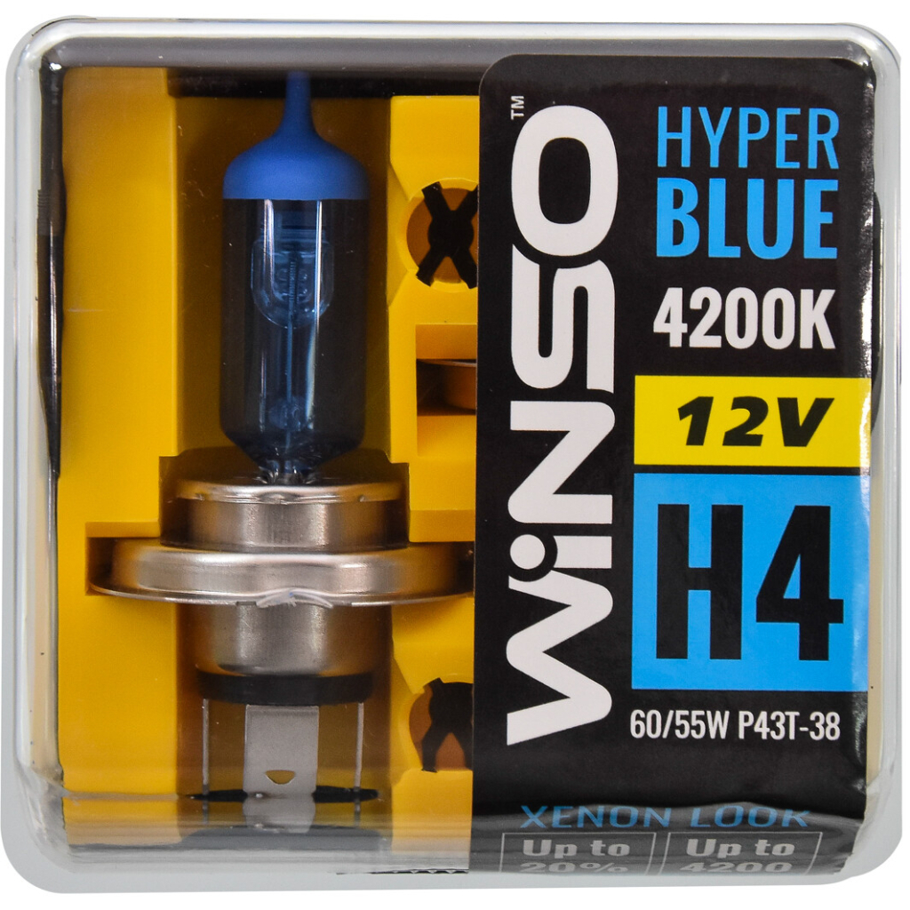 Автолампа WINSO H4 HYPER BLUE 4200K 60/55W (712450) - зображення 1