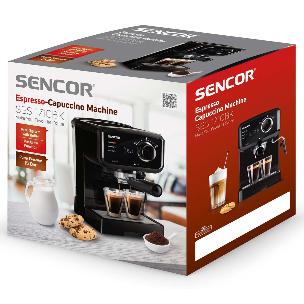 Ріжкова кавоварка еспресо Sencor SES 1710BK (SES1710BK) - зображення 12