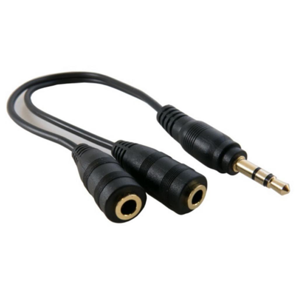Кабель мультимедійний 3.5mm M to 2x3.5mm F 0.2m Extradigital (KBA1680) - изображение 1