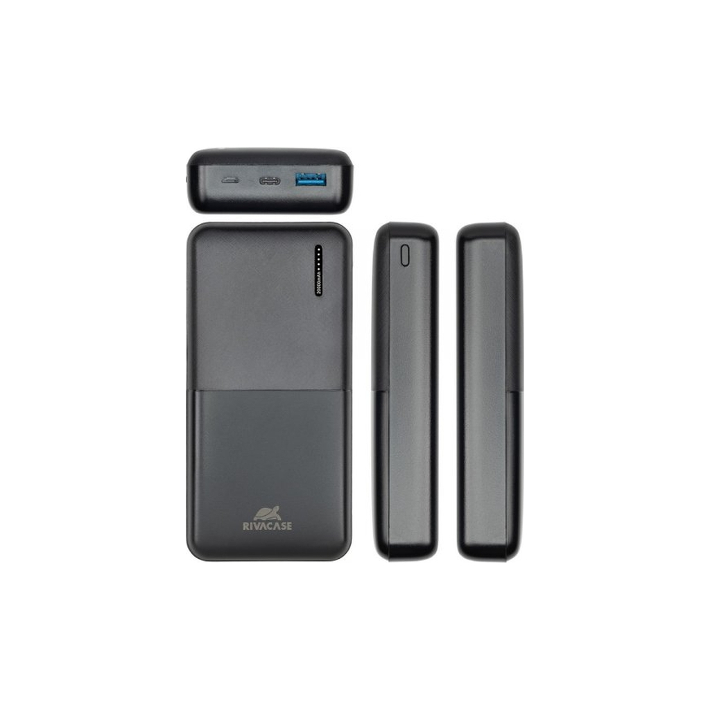 Батарея універсальна RivaCase 20000mA, PD/18W, QC/3.0/18W (RIVAPOWER VA2571 (Black)) - изображение 4
