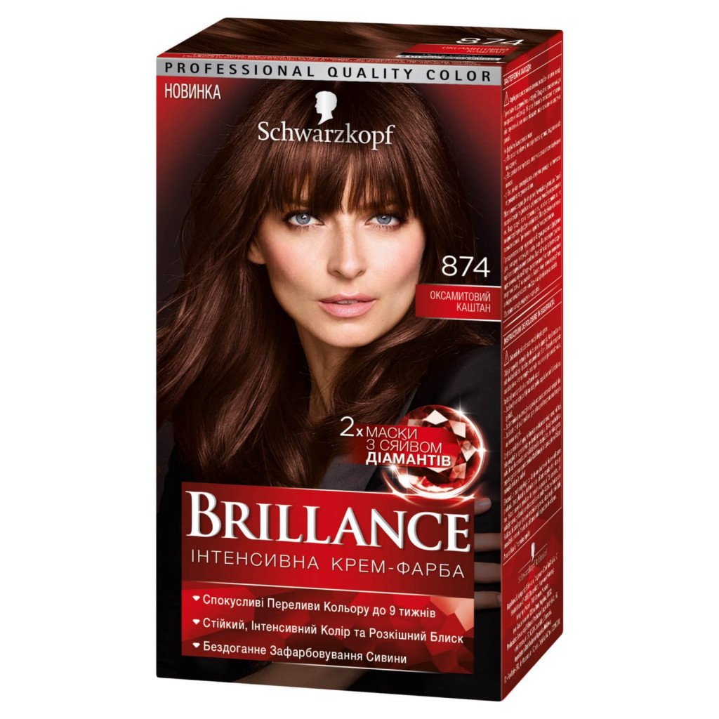 Фарба для волосся Brillance 874-Оксамитовий каштан 142.5 мл (4015000535328) - зображення 1