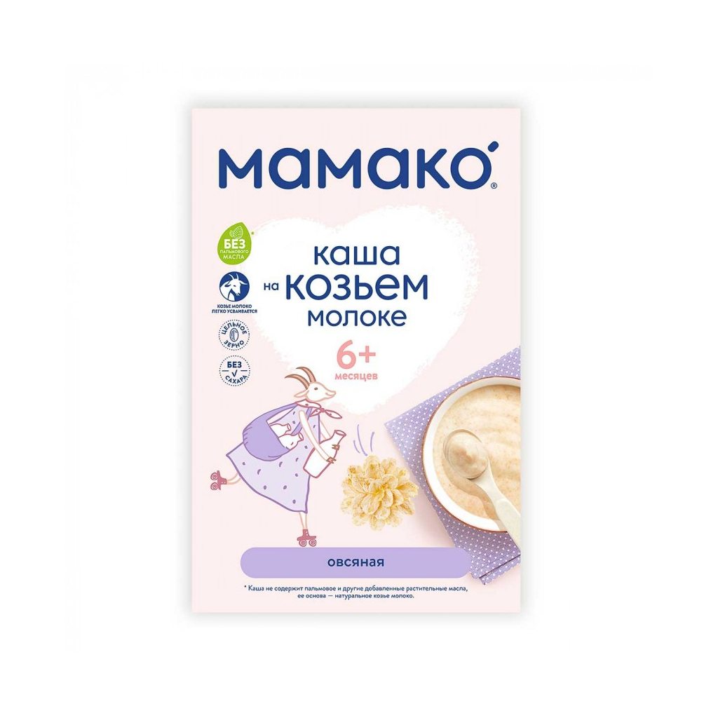 Дитяча каша MAMAKO на козячому молоці вівсяна 200 г (4670017090019) - изображение 4