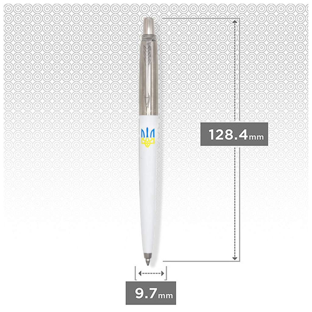 Ручка кулькова Parker JOTTER 17 Originals UKRAINE White CT BP Трезубец син-жовтий (15032_T0017u) - зображення 2