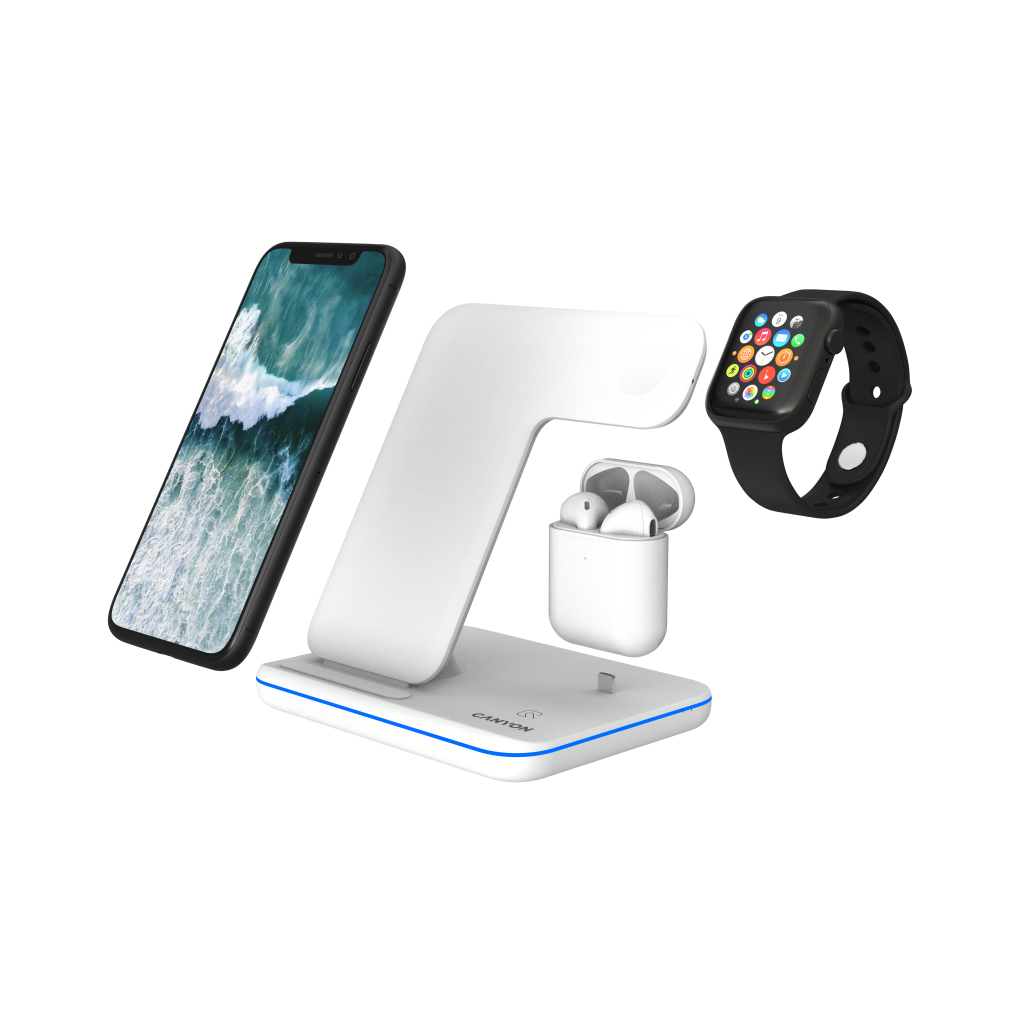 Зарядний пристрій Canyon 3in1 Wireless charger (CNS-WCS302W) - зображення 1