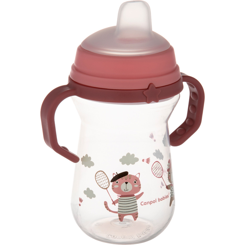 Поїльник-непроливайка Canpol babies Bonjour Paris з силіконовим носиком FirstCup 250 мл Рожева (56/613_pin) - зображення 2