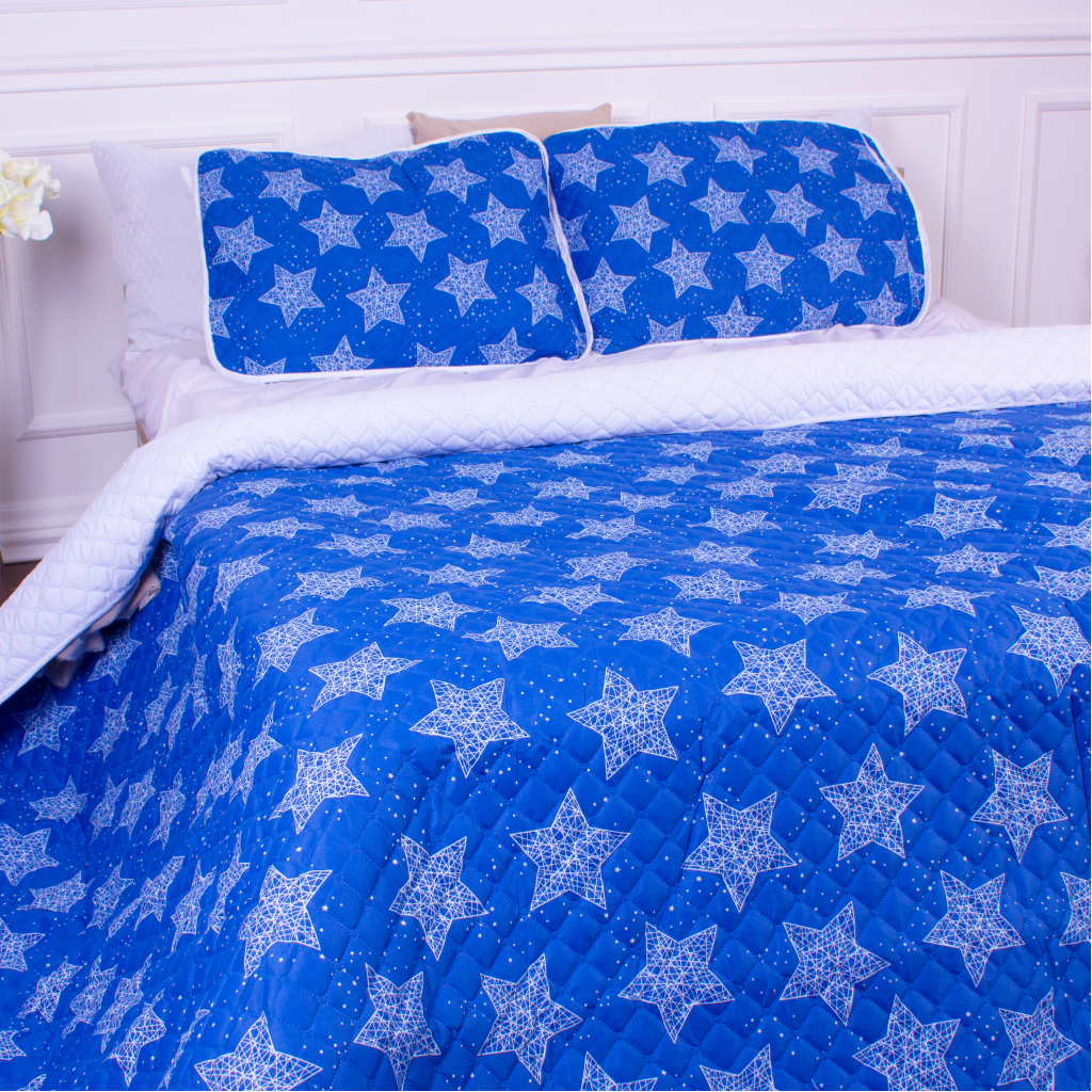 Покривало MirSon набір Print Line №7129 Blue Star 180х210 + 2 наволочки 50х70 (2200006079330) - зображення 2