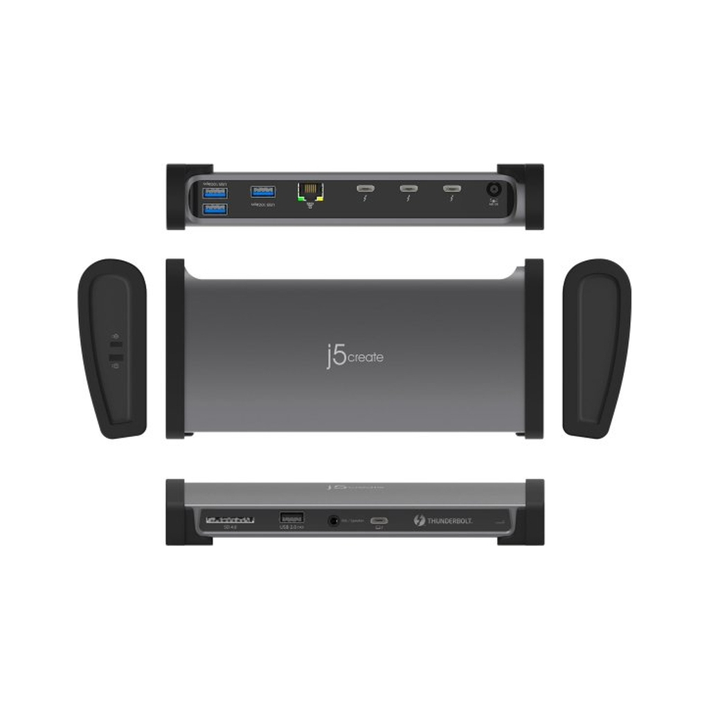 Порт-реплікатор J5create Dock-Station USB-C 11-in-1 (Thunderbolt/PD/картридер/USB-A/USB-C) (JTD562-EN) - зображення 5