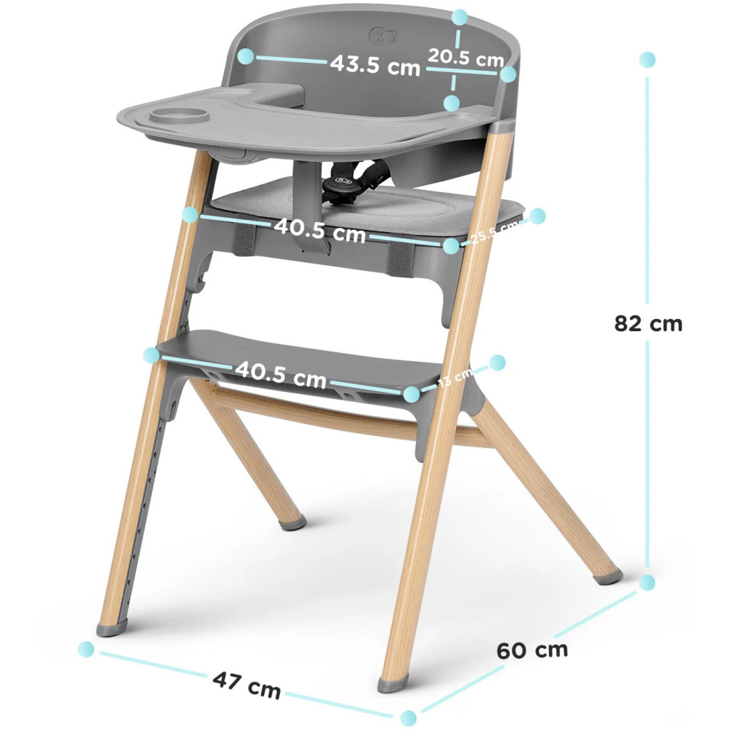 Стілець для годування Kinderkraft Igee Cloudy Grey (5902533919062) - зображення 11