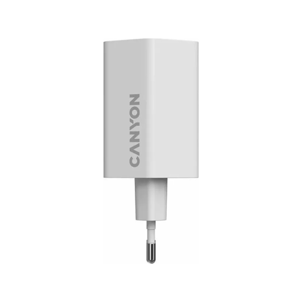 Зарядний пристрій Canyon HEXAGON 65 GaN 65W 2xPD 1xQC EU White (CND-CHAHEX65W) - зображення 3