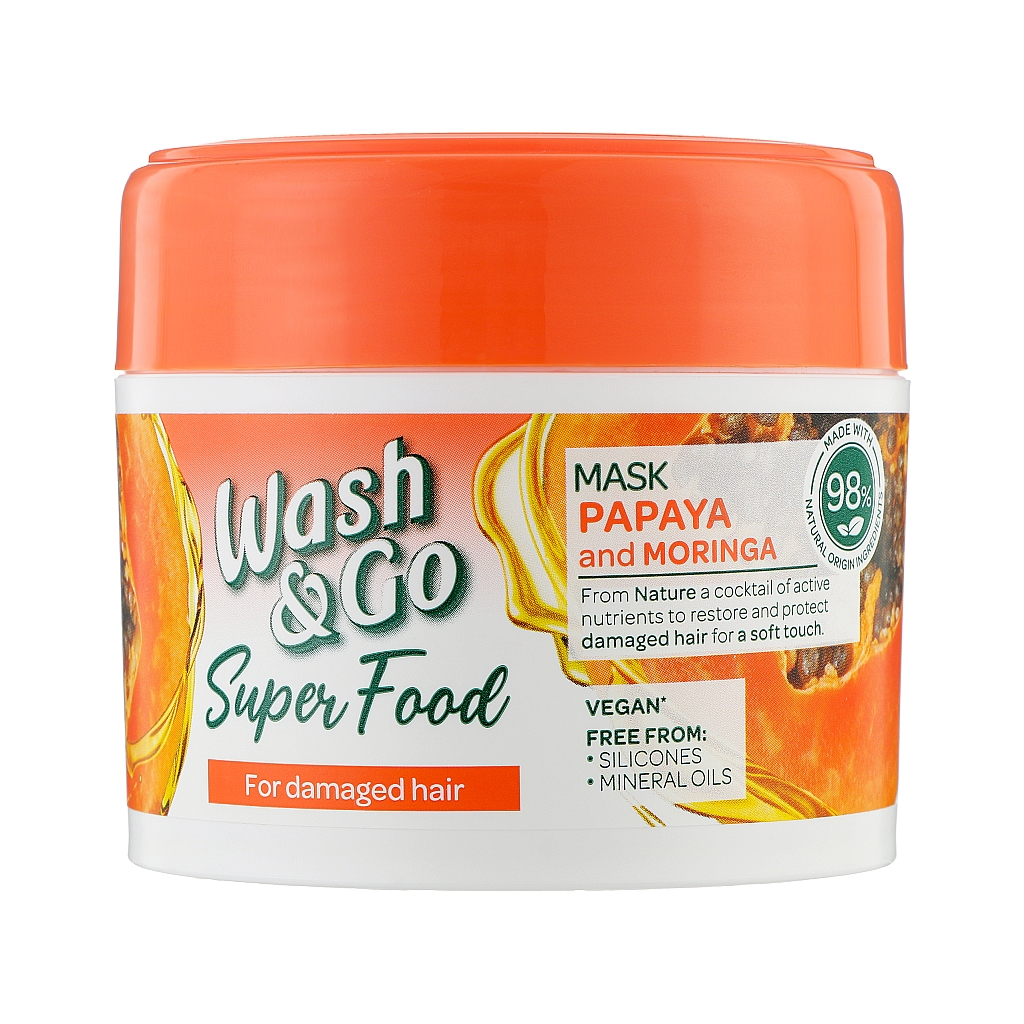 Маска для волосся Wash&Go Super Food з папаєю і морингою 300 мл (8008970053110) - зображення 1