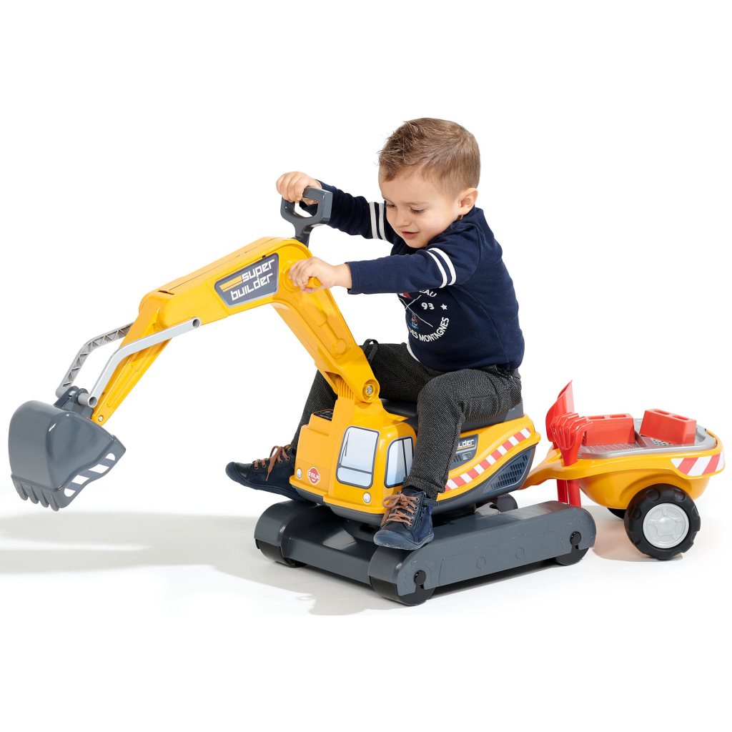 Чудомобіль Falk eкскаватор з причепом жовтий (140A) - изображение 5