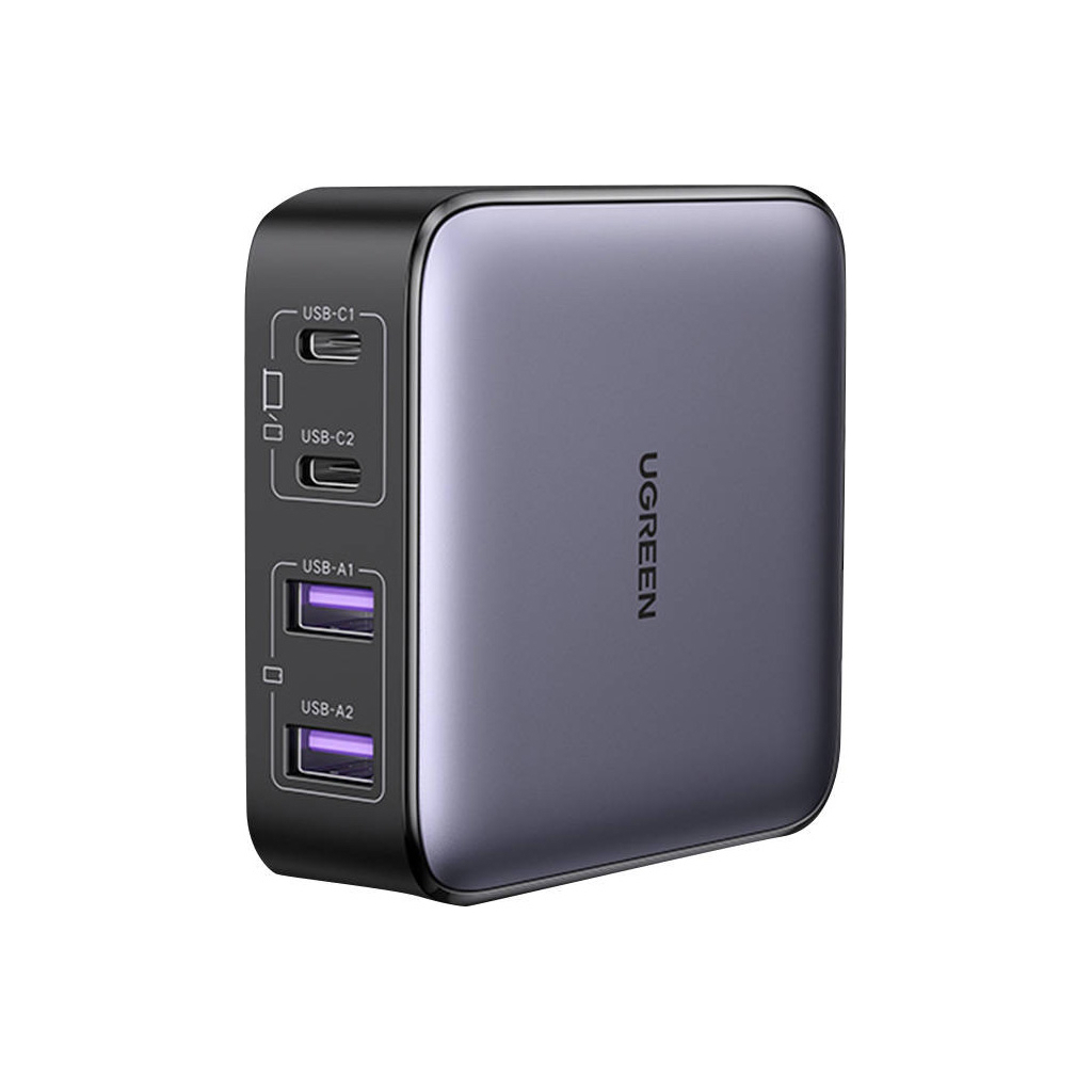 Зарядний пристрій Ugreen 4xUSB 65W (2хUSB-C+2xUSB-A) Gan CD327 (90747) - зображення 3