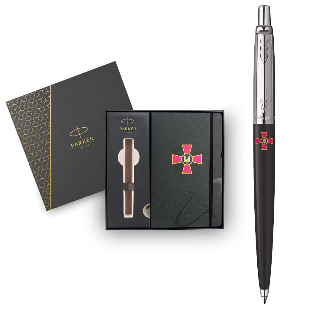Ручка кулькова Parker JOTTER 17 Originals ARMY Black CT BP Емблема ЗСУ + блокнот Parker + подар.упаковка (15632b24_W0010u) - изображение 8